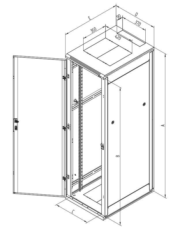 RMA 19" Standschrank 37HE/600x1100, Glastür