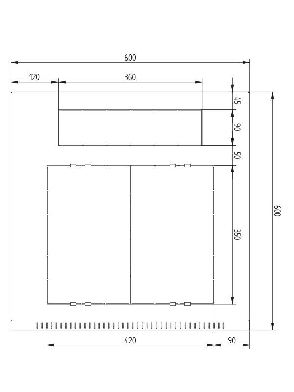 RMA 19" Standschrank 42HE 600x600, Glastür