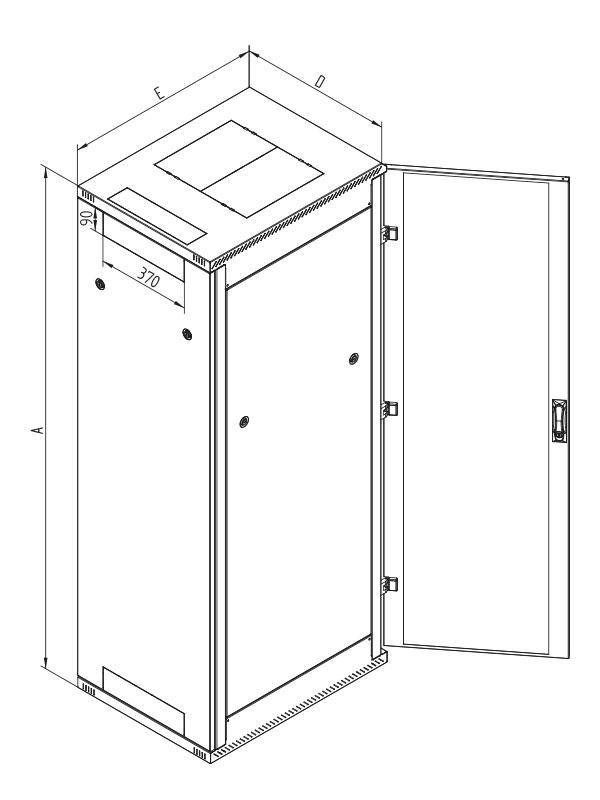 RMA 19" Standschrank 22HE/600x1100, Glastür